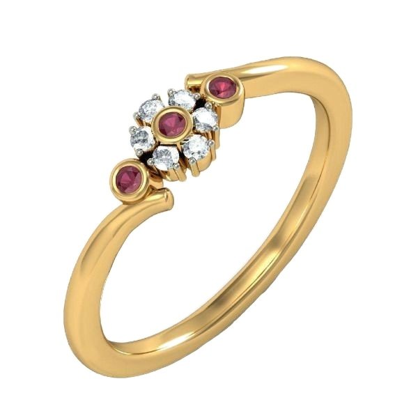 انگشتر طلا 18 عیار زنانه قیراط مدل گل کد GH5111 — تصویر 1 از 3