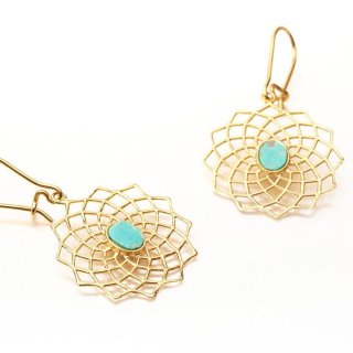 گوشواره طلا 18 عیار ترنج مدل TE13 — تصویر 3 از 3