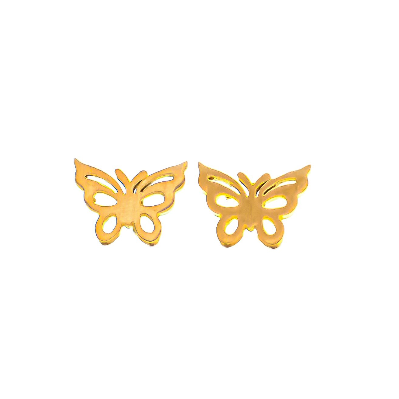 گوشواره طلا 18 عیار زنانه مدل پروانه میخی — تصویر 1 از 6