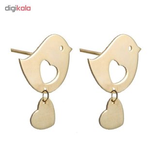 گوشواره طلا 18 عیار زنانه زرلوکس طرح پرنده کد zr55 — تصویر 2 از 3