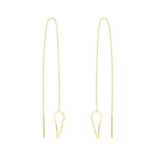 گوشواره طلا 18 عیار زنانه طرح پر مدل بخیه ای GE004 — تصویر 1 از 2