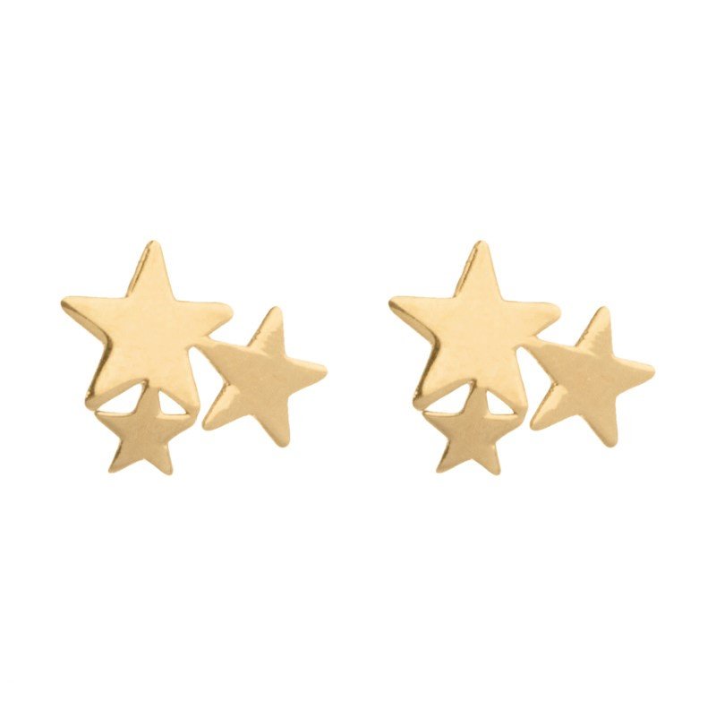 گوشواره طلا 18 عیار زنانه قیراط مدل ستاره کد GH6253 — تصویر 2 از 4