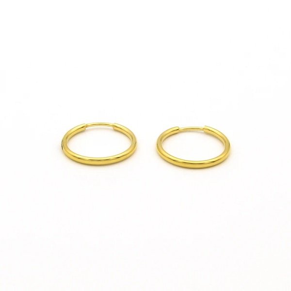 گوشواره حلقه‌ای طلا 18 عیار زنانه نیکان گلد مدل NK356 — تصویر 5 از 7