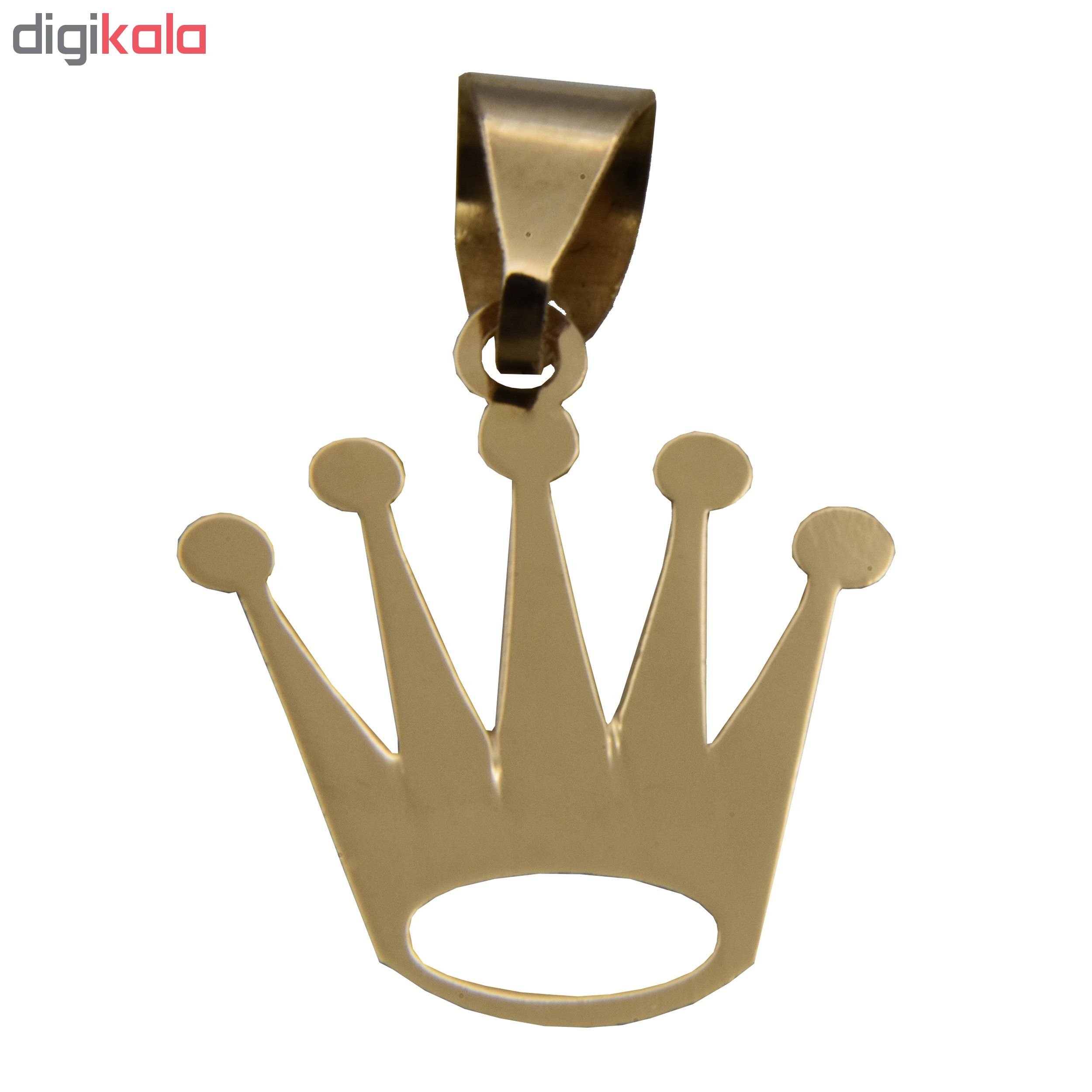 آویز گردنبند طلا 18 عیار زنانه طرح تاج کد 508M226 — تصویر 2 از 3