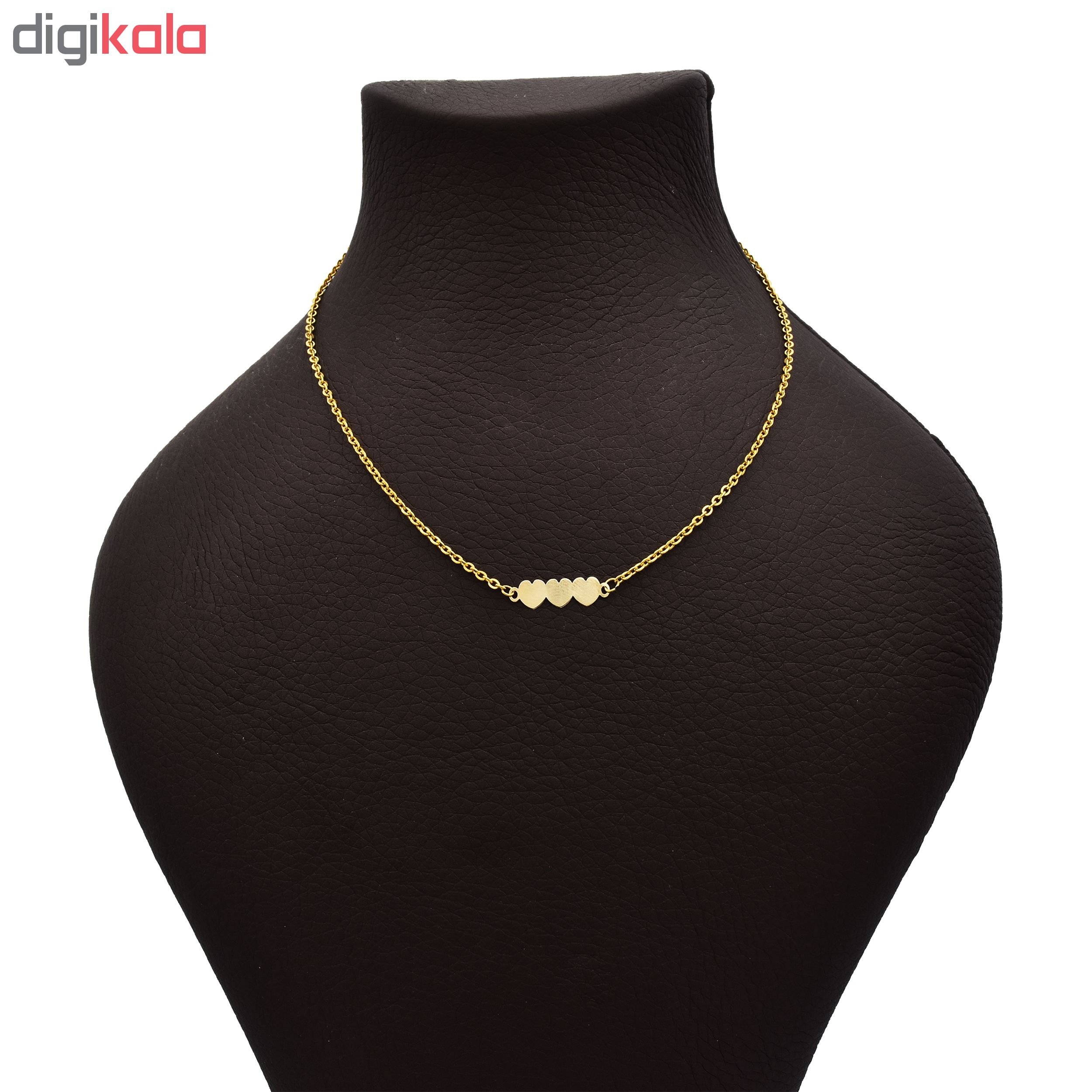 گردنبند طلا 18 عیار زنانه آرشا گالری طرح قلب کد 430A2489 — تصویر 2 از 5