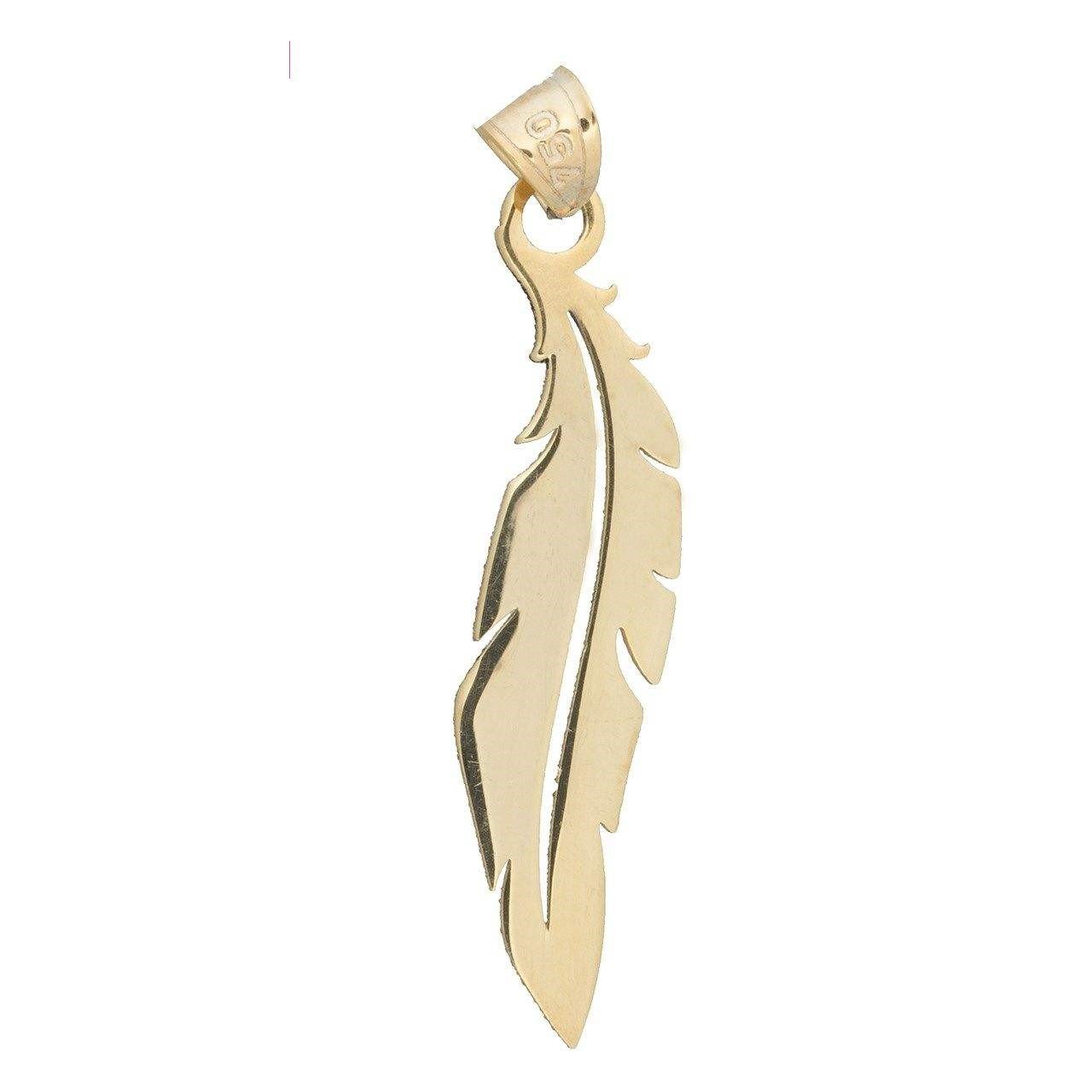 آویز گردنبند طلا 18 عیار زنانه قیراط طرح پر کد GH3863 — تصویر 2 از 3