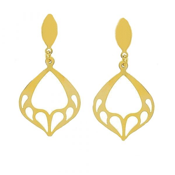 گوشواره طلا 18 عیار زنانه قیراط مدل اشک کد GH5549 — تصویر 1 از 3