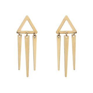 گوشواره طلا 18 عیار زنانه قیراط طرح مثلث کد GH4401 — تصویر 3 از 3