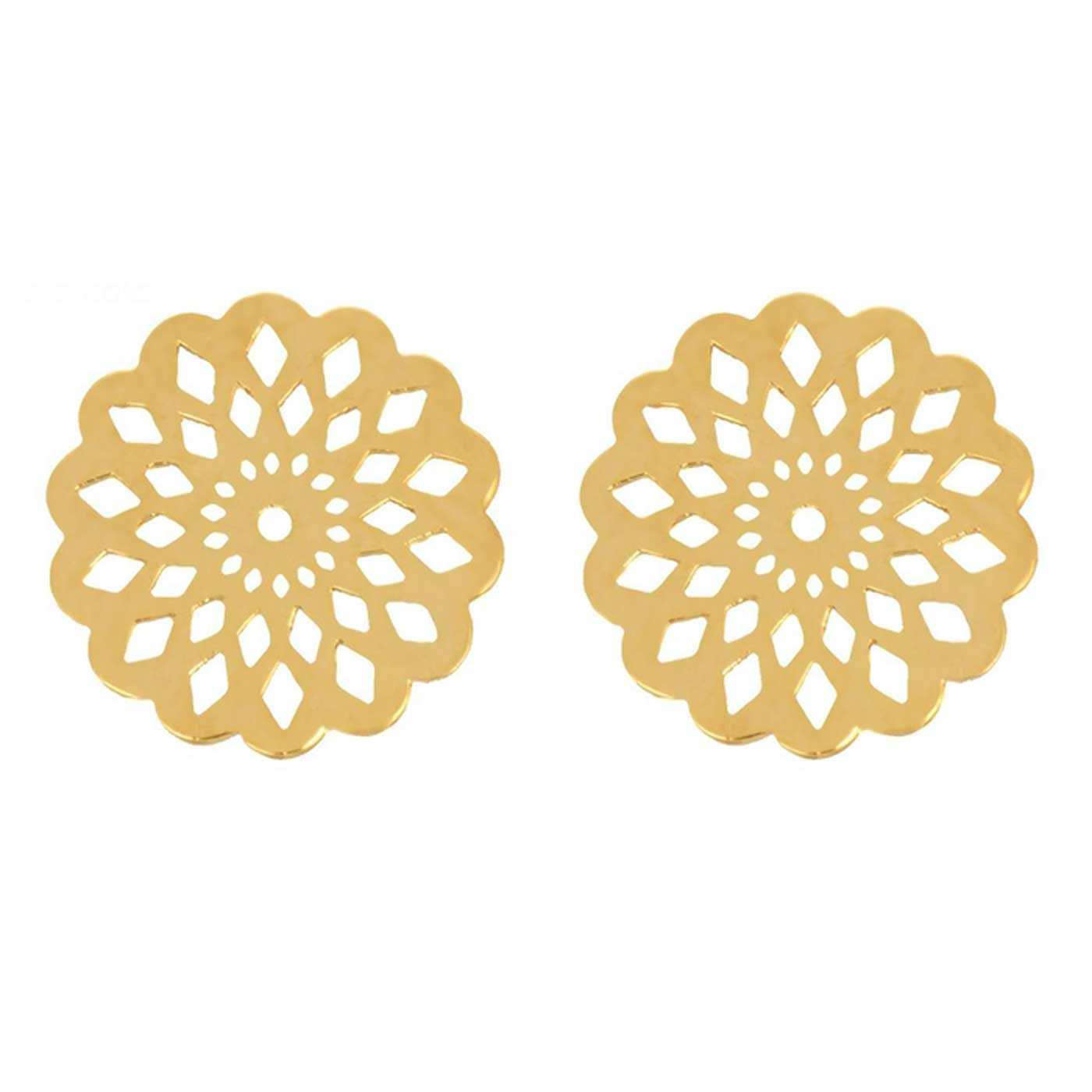 گوشواره میخی طلا 18 عیار زنانه نیکان گلد مدل NK 5689 — تصویر 3 از 5