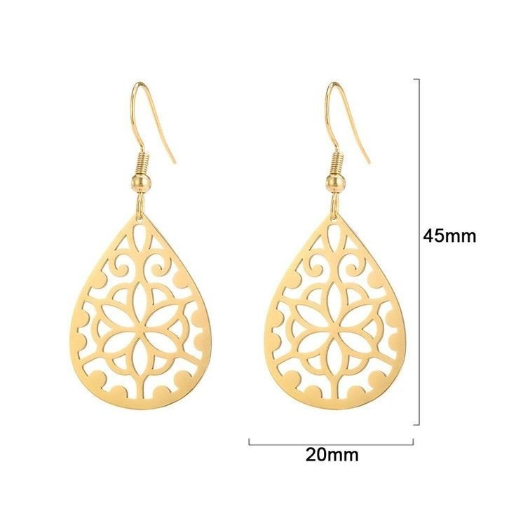 گوشواره طلا 18 عیار زنانه قیراط طرح اشک کد GH3675 — تصویر 3 از 4