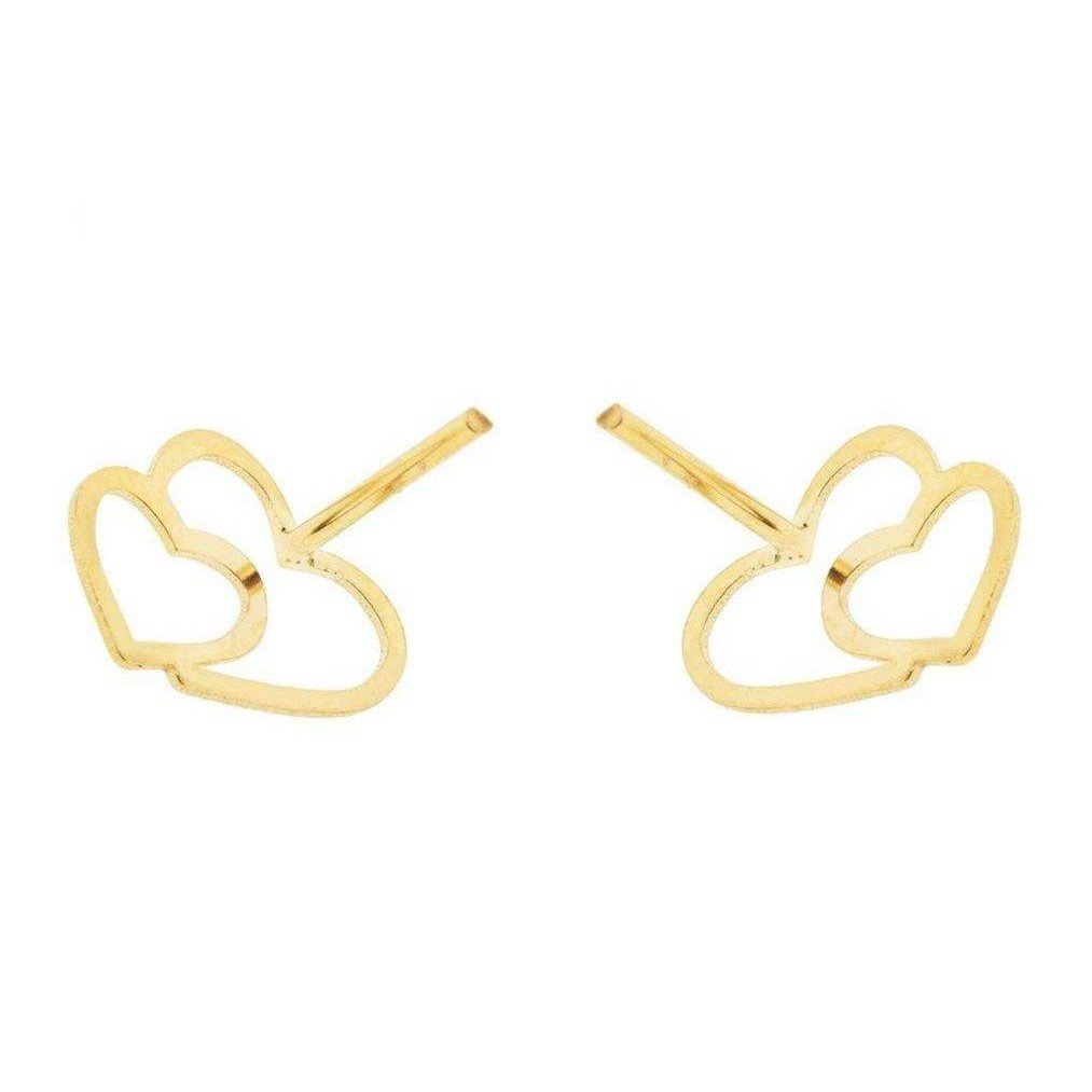 گوشواره طلا 18 عیار زنانه قیراط طرح قلب کد GH4564 — تصویر 3 از 4