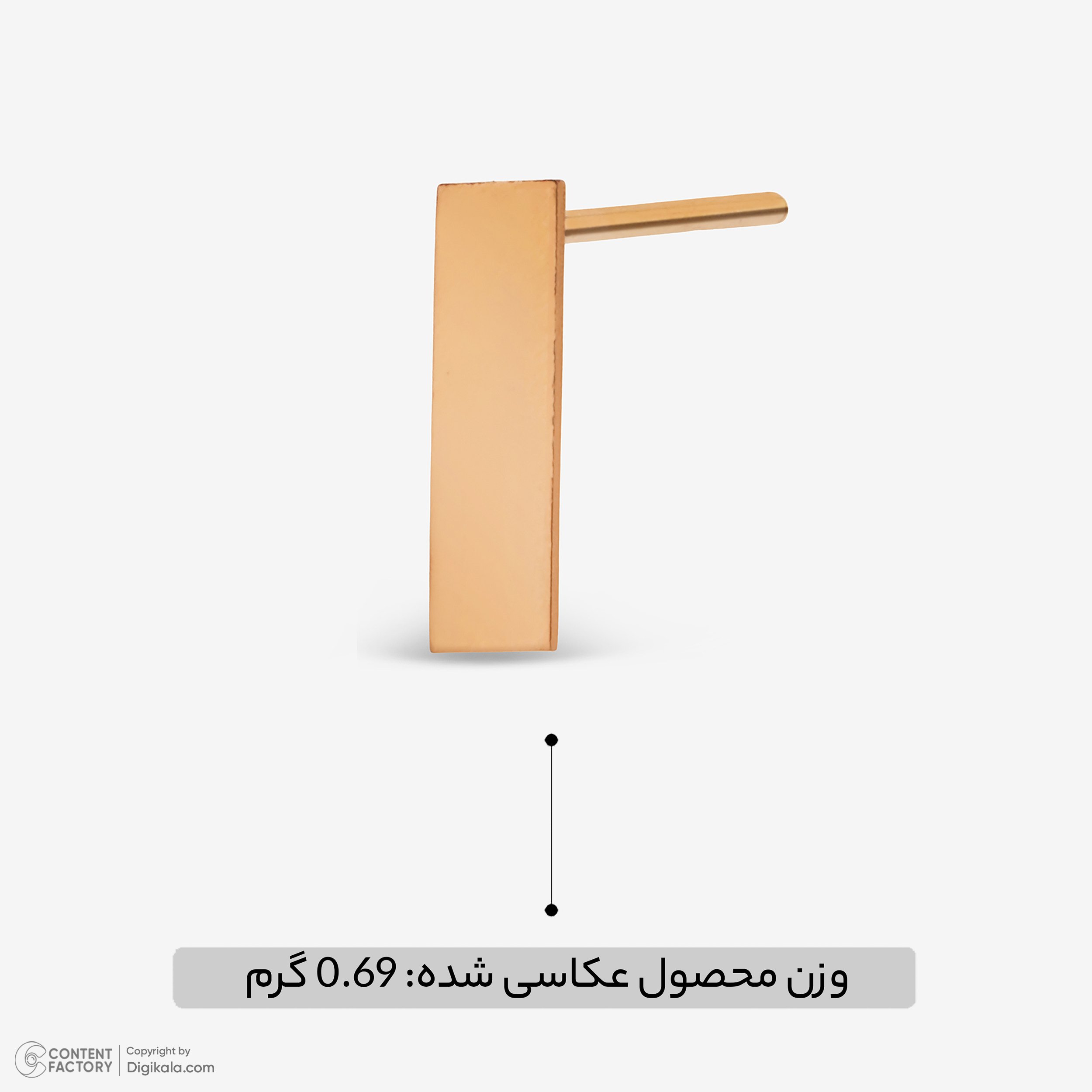 گوشواره میخی طلا 18 عیار زنانه نیکان گلد مدل NK 5689 — تصویر 3 از 5