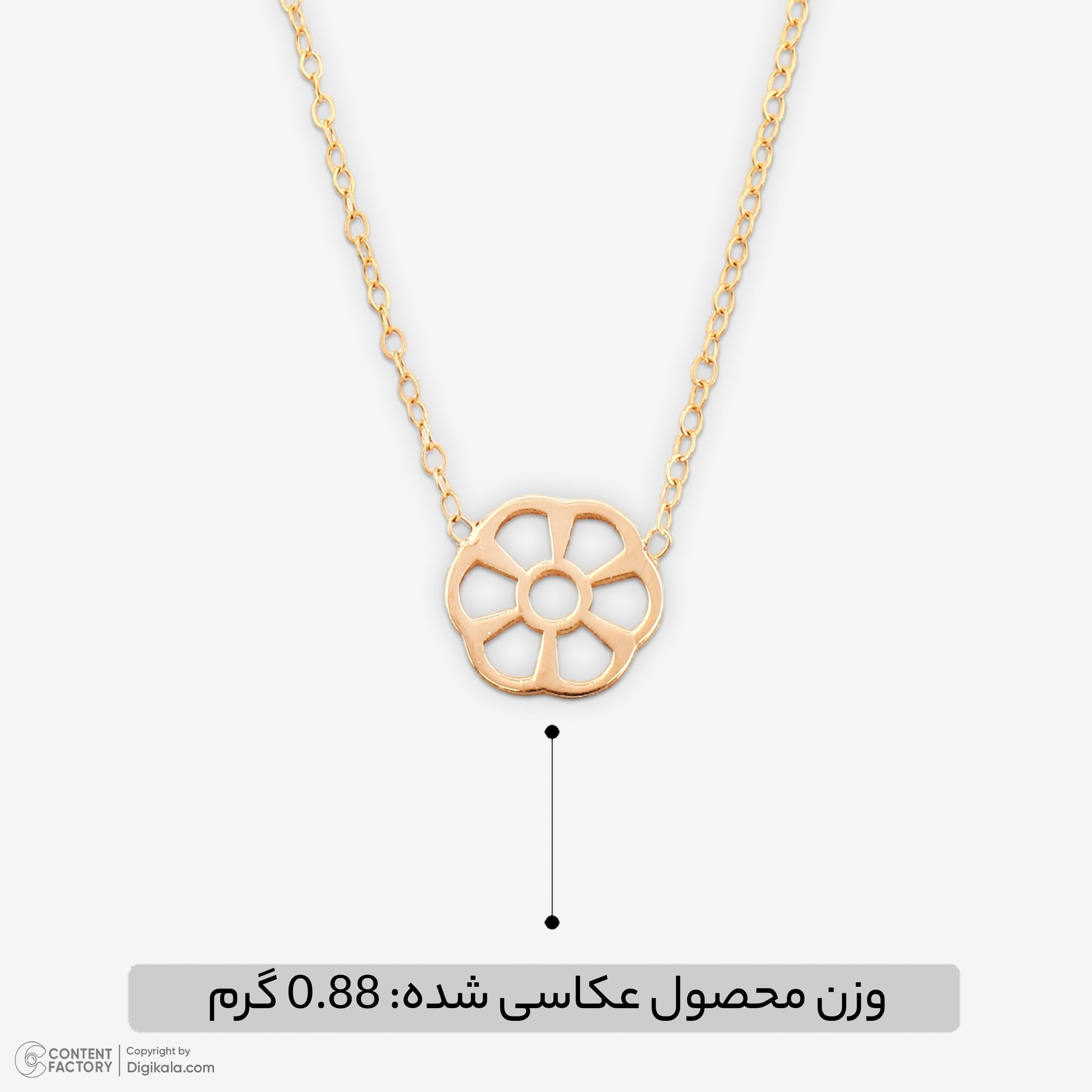 گردنبند طلا 18 عیار زنانه با زنجیر حلقه‌ای (فلامینگو) نیکان گلد مدل چرخ — تصویر 4 از 6