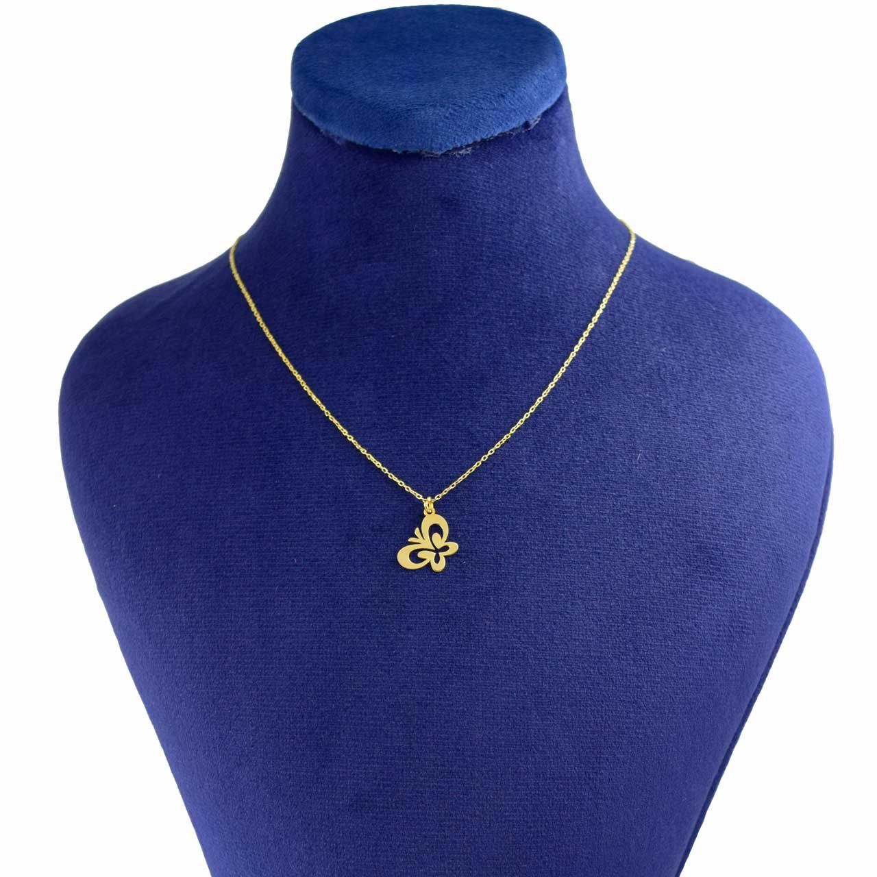 گردنبند طلا 18 عیار زنانه با زنجیر حلقه‌ای (فلامینگو) نیکان گلد مدل پروانه 621 — تصویر 1 از 3