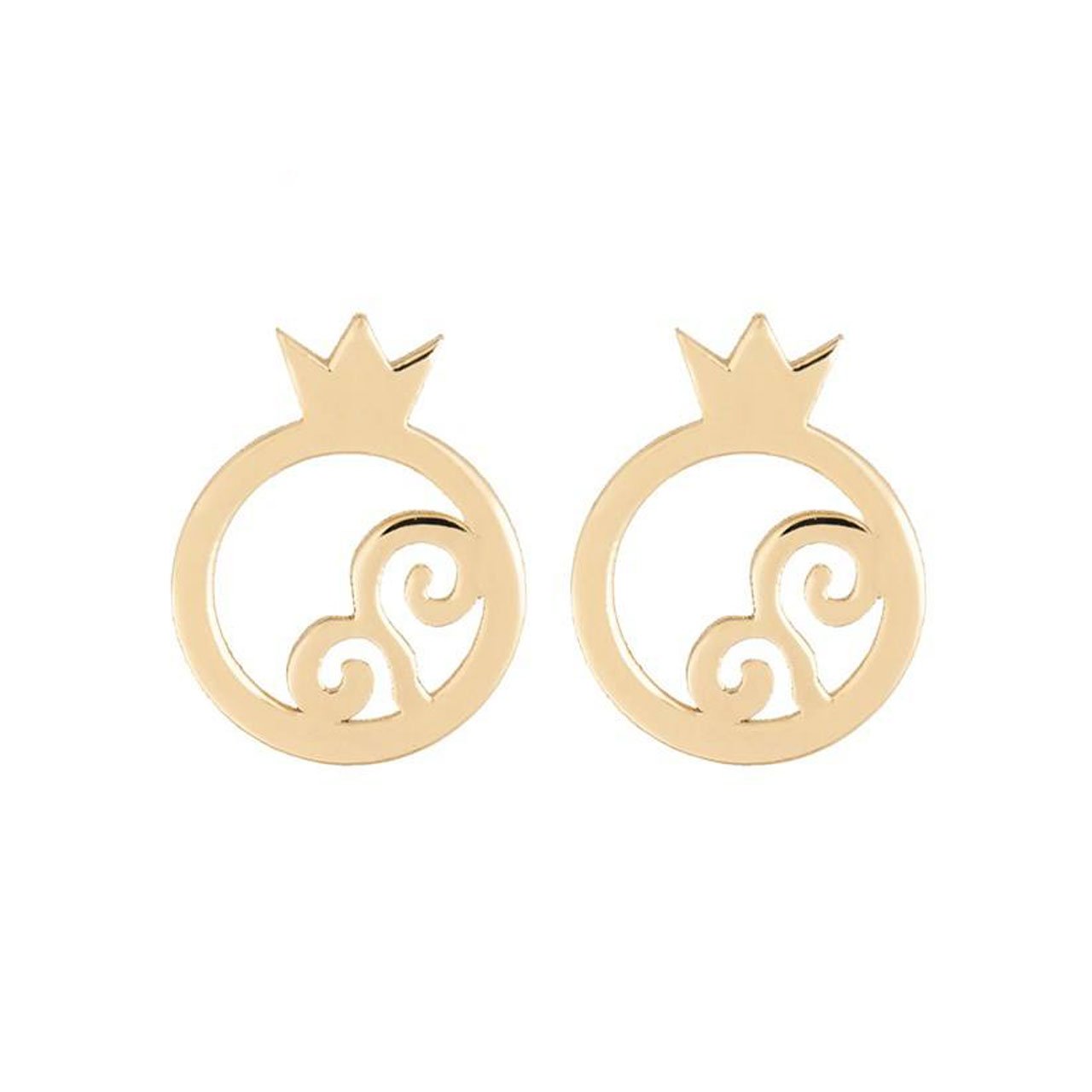 نیم ست طلا 18 عیار طرح انار کد MG04 — تصویر 3 از 4