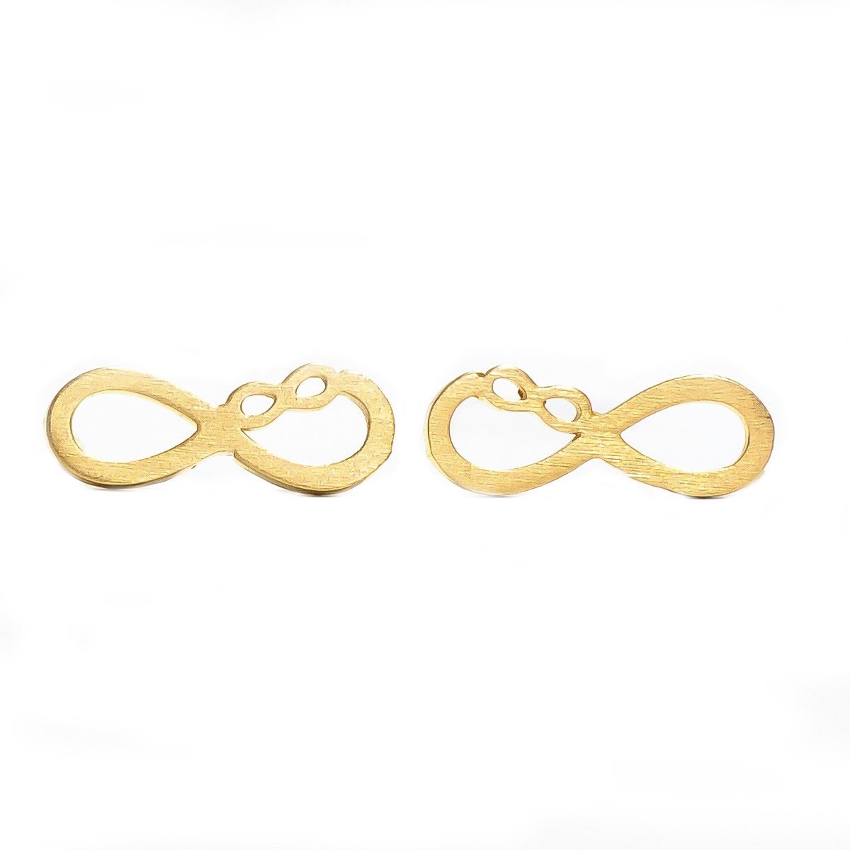 گوشواره طلا 18 عیار زنانه مدل میخی بینهایت — تصویر 1 از 5