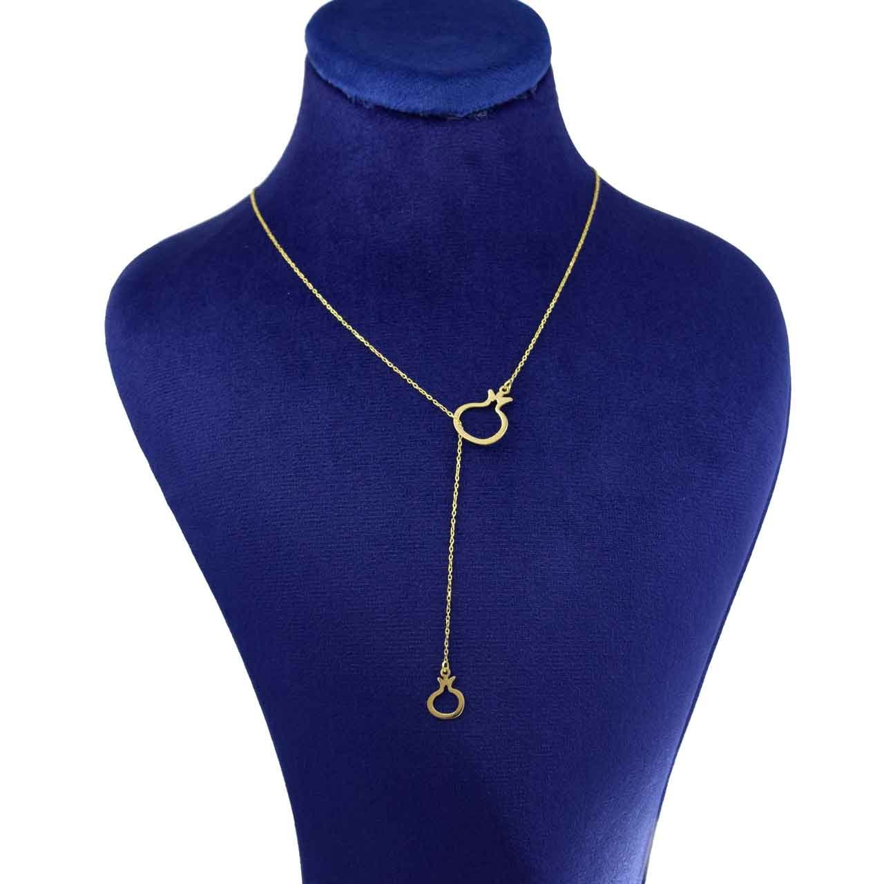 گردنبند طلا 18 عیار زنانه با زنجیر حلقه‌ای (فلامینگو) نیکان گلد مدل انار — تصویر 1 از 4