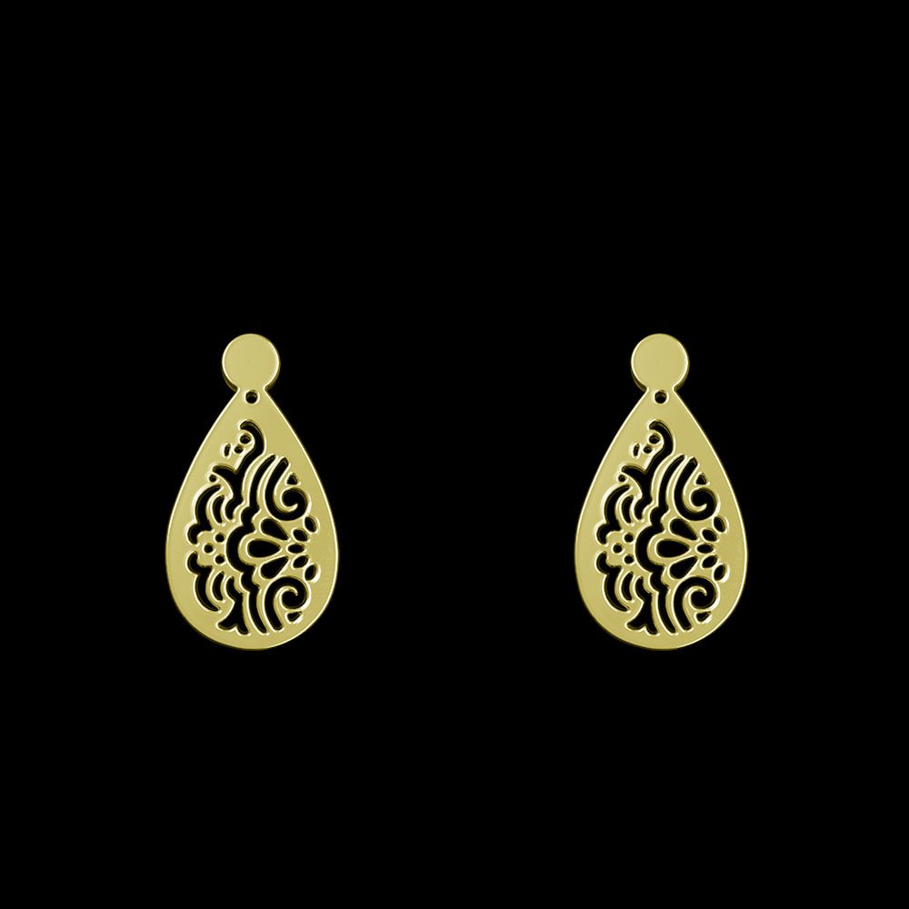 گوشواره میخی طلا 18 عیار زنانه نیکان گلد مدل انتزاعی — تصویر 2 از 4
