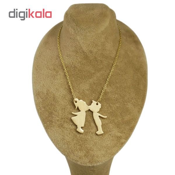 گردنبند طلا 18 عیار زنانه طرح لاو کد UN0105 — تصویر 2 از 3