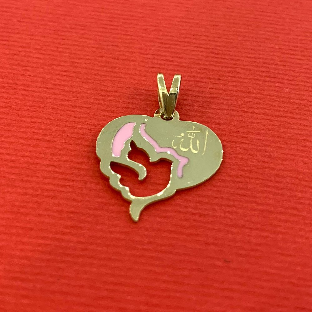 آویز گردنبند طلا 18 عیار دخترانه مدل الله کد M02 — تصویر 4 از 6