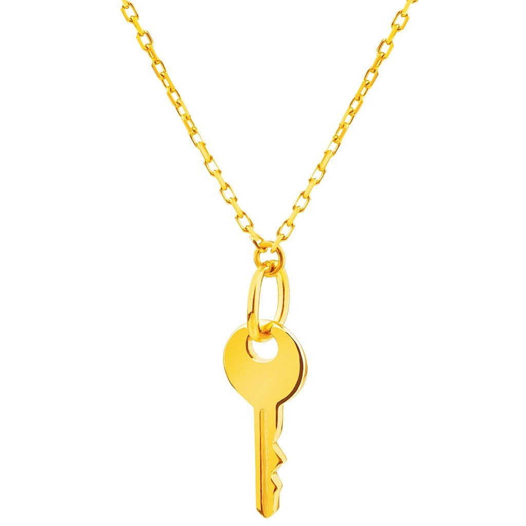 گردنبند طلا 18 عیار زنانه قیراط طرح کلید کد GH2358 — تصویر 3 از 4