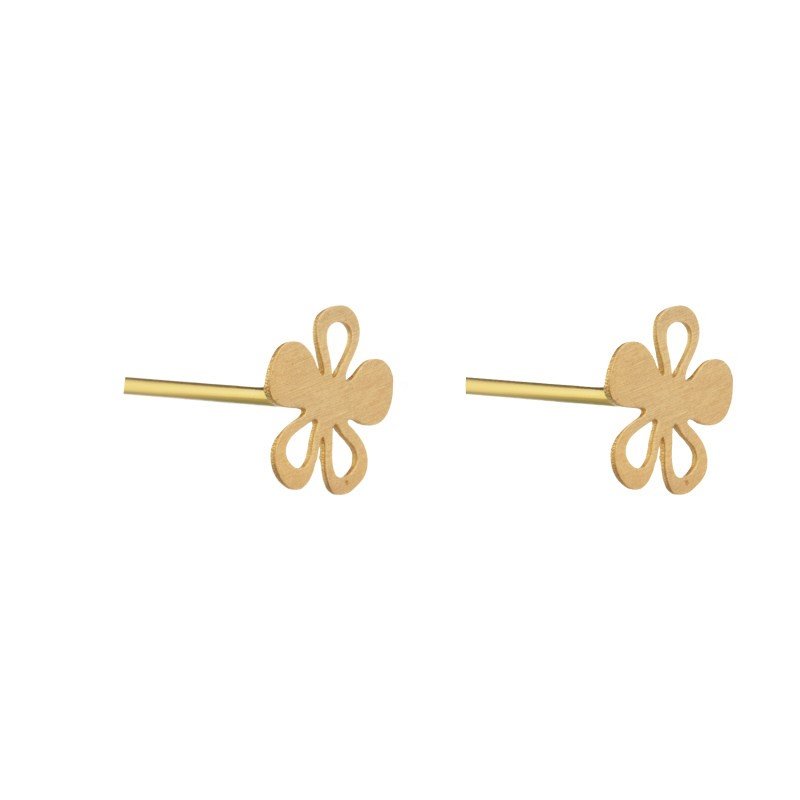 گوشواره طلا 18 عیار زنانه قیراط مدل گل کد GH6256 — تصویر 3 از 4