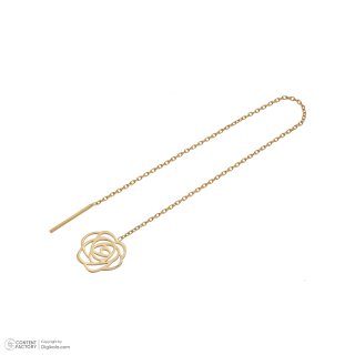 گوشواره بخیه‌ای طلا 18 عیار زنانه نیکان گلد مدل گل 5800 — تصویر 2 از 3