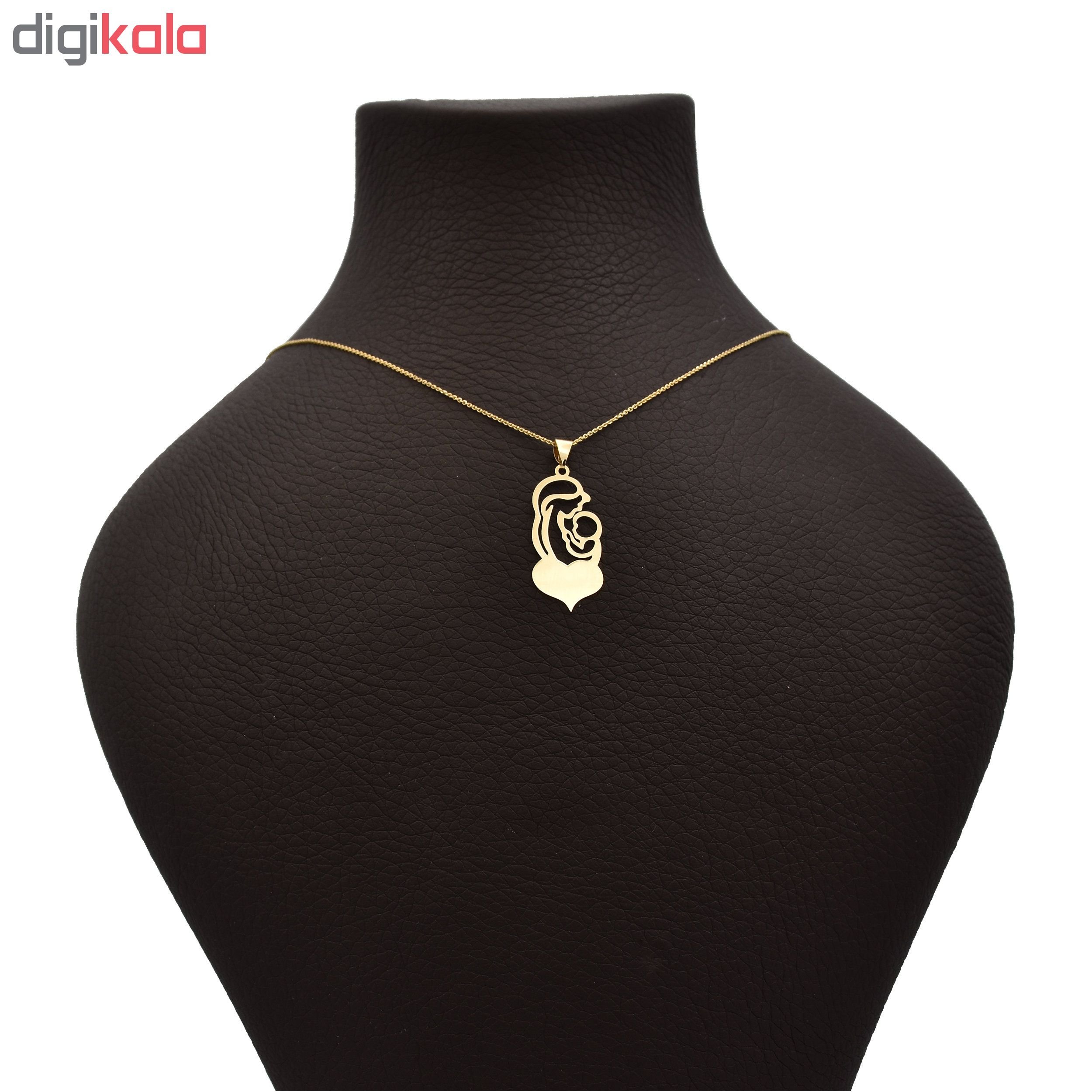 گردنبند طلا 18 عیار زنانه طرح مادر و بچه کد 525M243 — تصویر 2 از 4