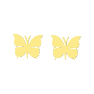 گوشواره میخی طلا 18 عیار دخترانه نیکان گلد مدل پروانه 621