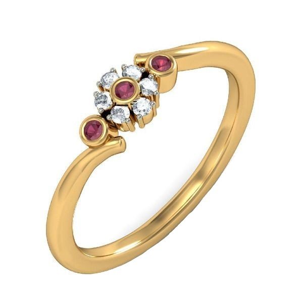 انگشتر طلا 18 عیار زنانه قیراط مدل گل کد GH5111 — تصویر 2 از 3