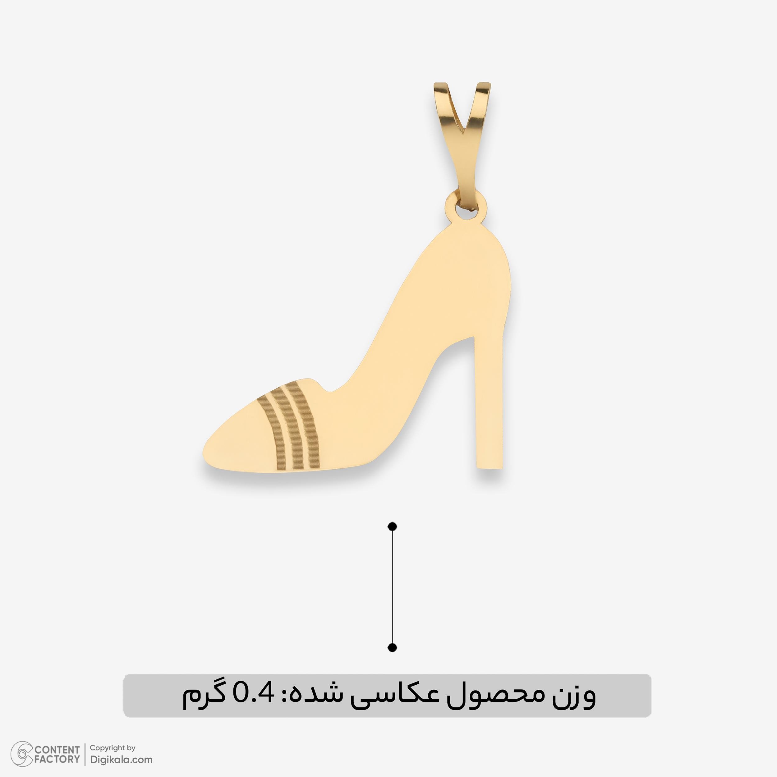 آویز گردنبند طلا 18 عیار زنانه نیکان گلد طرح کفش پاشنه بلند — تصویر 3 از 6