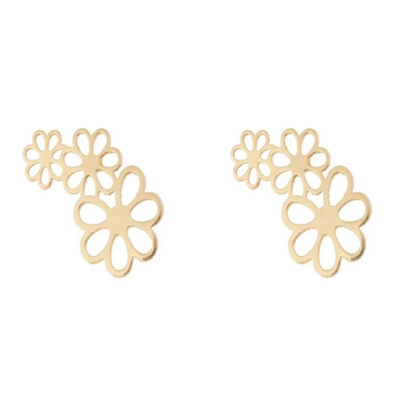 گوشواره طلا 18 عیار دخترانه مدل گل بهاری 577 — تصویر 1 از 2