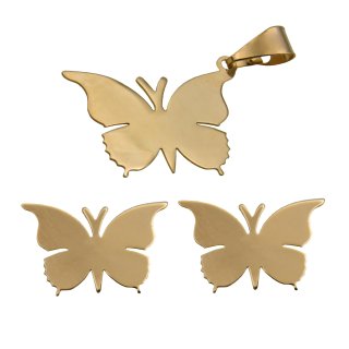 نیم ست طلا 18 عیار زنانه مدل پروانه P451 — تصویر 2 از 2