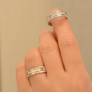 ست حلقه طلا 18 عیار زنانه و مردانه نیکان گلد مدل NK223 — تصویر 2 از 3