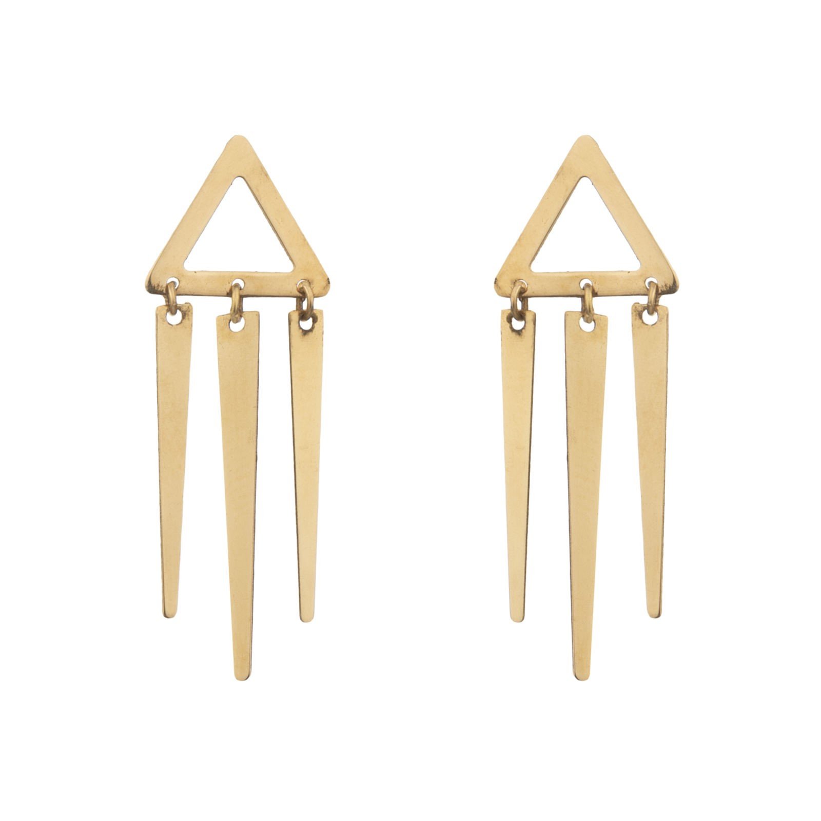 گوشواره طلا 18 عیار زنانه قیراط طرح مثلث کد GH4401 — تصویر 1 از 3