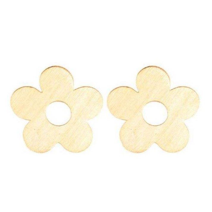گوشواره طلا 18 عیار زنانه قیراط طرح گل کد GH3886 — تصویر 2 از 4