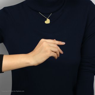 گردنبند طلا 18 عیار زنانه با زنجیر حلقه‌ای (فلامینگو) نیکان گلد مدل قلب — تصویر 4 از 5