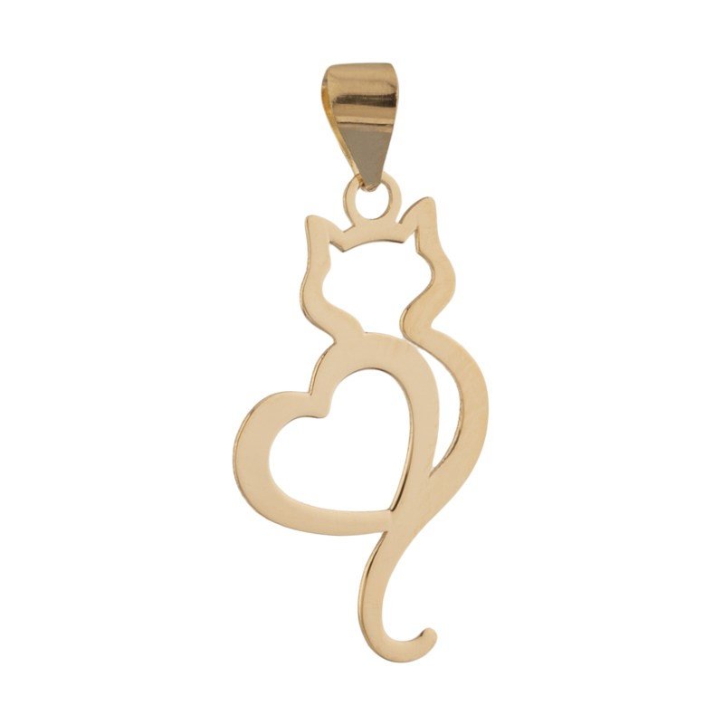 نیم ست طلا 18 عیار زنانه قیراط طرح گربه کد GH6283 — تصویر 4 از 5