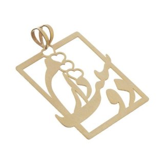 آویز گردنبند طلا 18عیار زنانه طرح دوست دارم مدل SG027 — تصویر 3 از 3