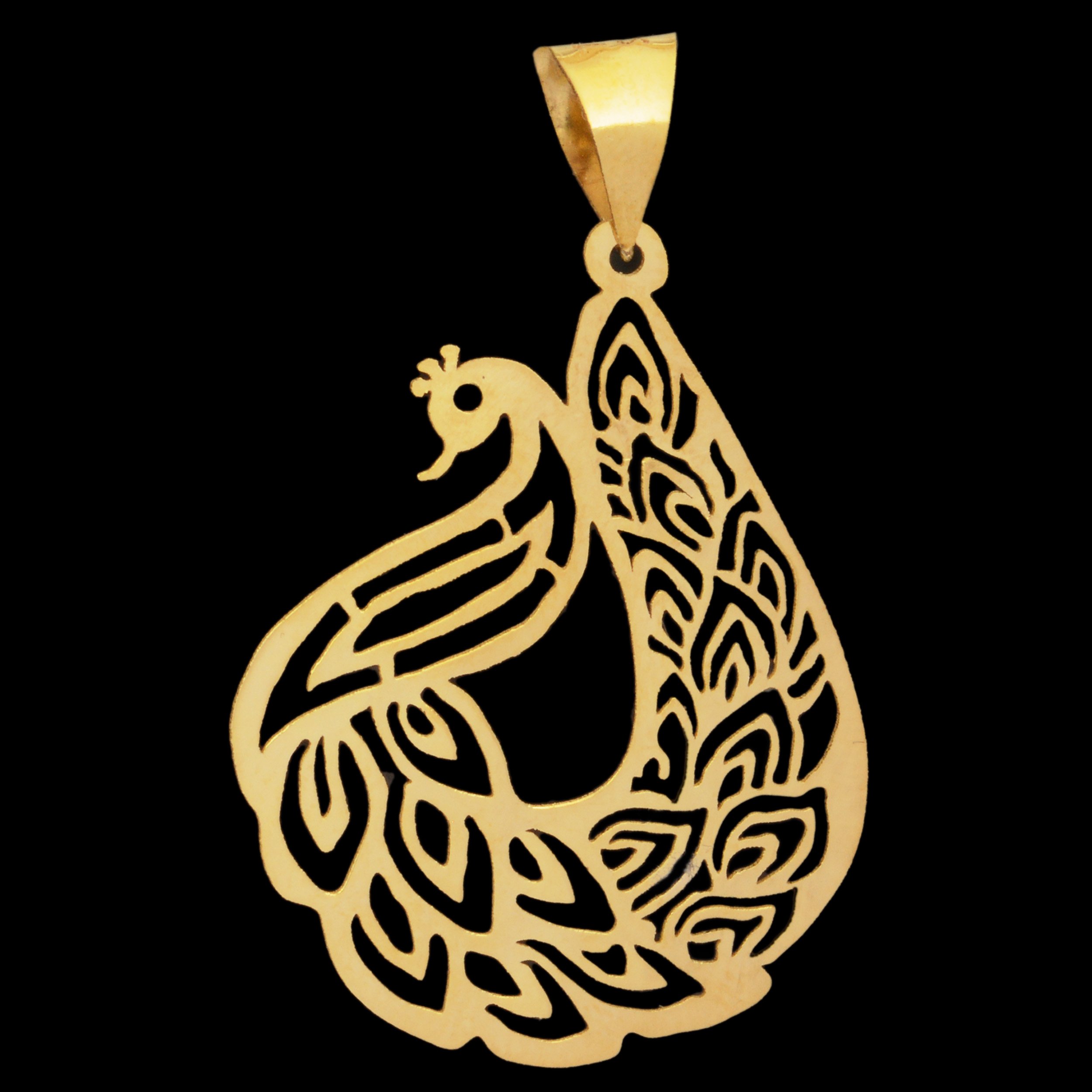 آویز گردنبند طلا 18 عیار زنانه نیکان گلد طرح طاووس — تصویر 1 از 3