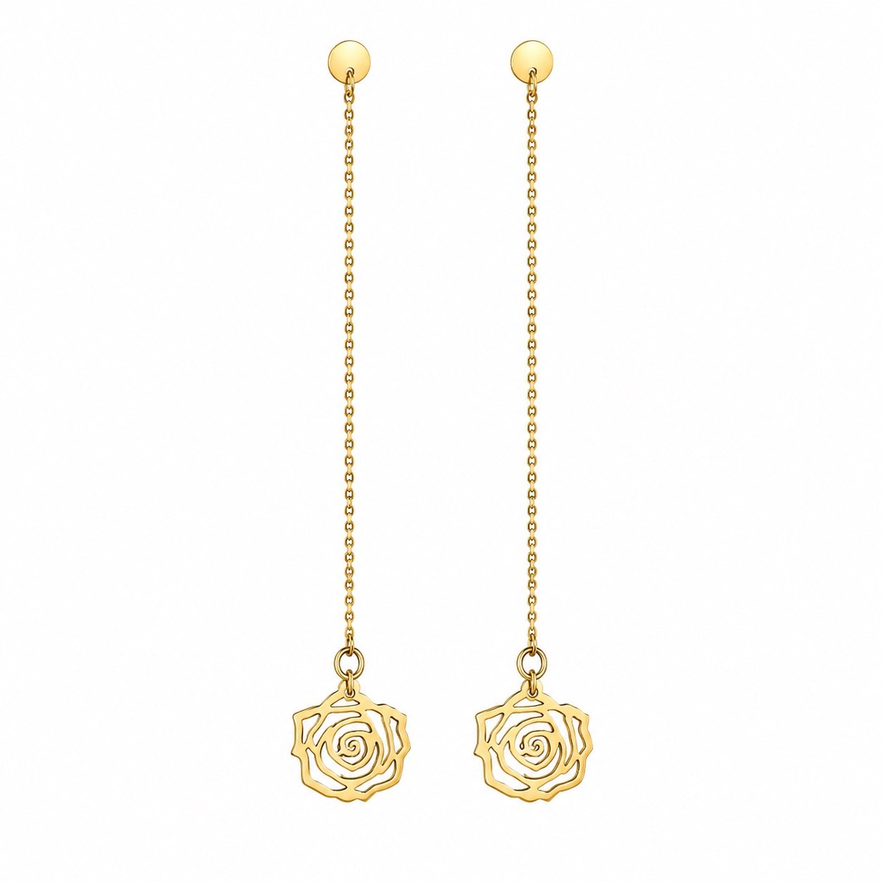 گوشواره بخیه‌ای طلا 18 عیار زنانه نیکان گلد مدل NK223 — تصویر 1 از 3
