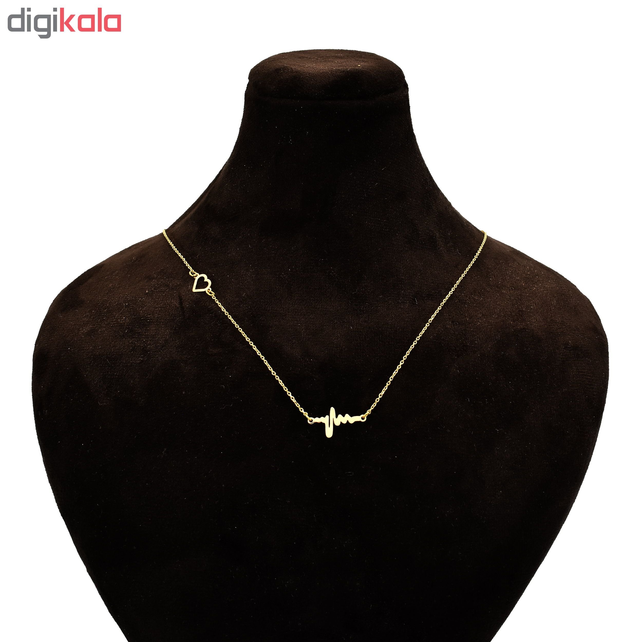 گردنبند طلا 18 عیار زنانه طرح ضربان قلب کد 403M108 — تصویر 2 از 4