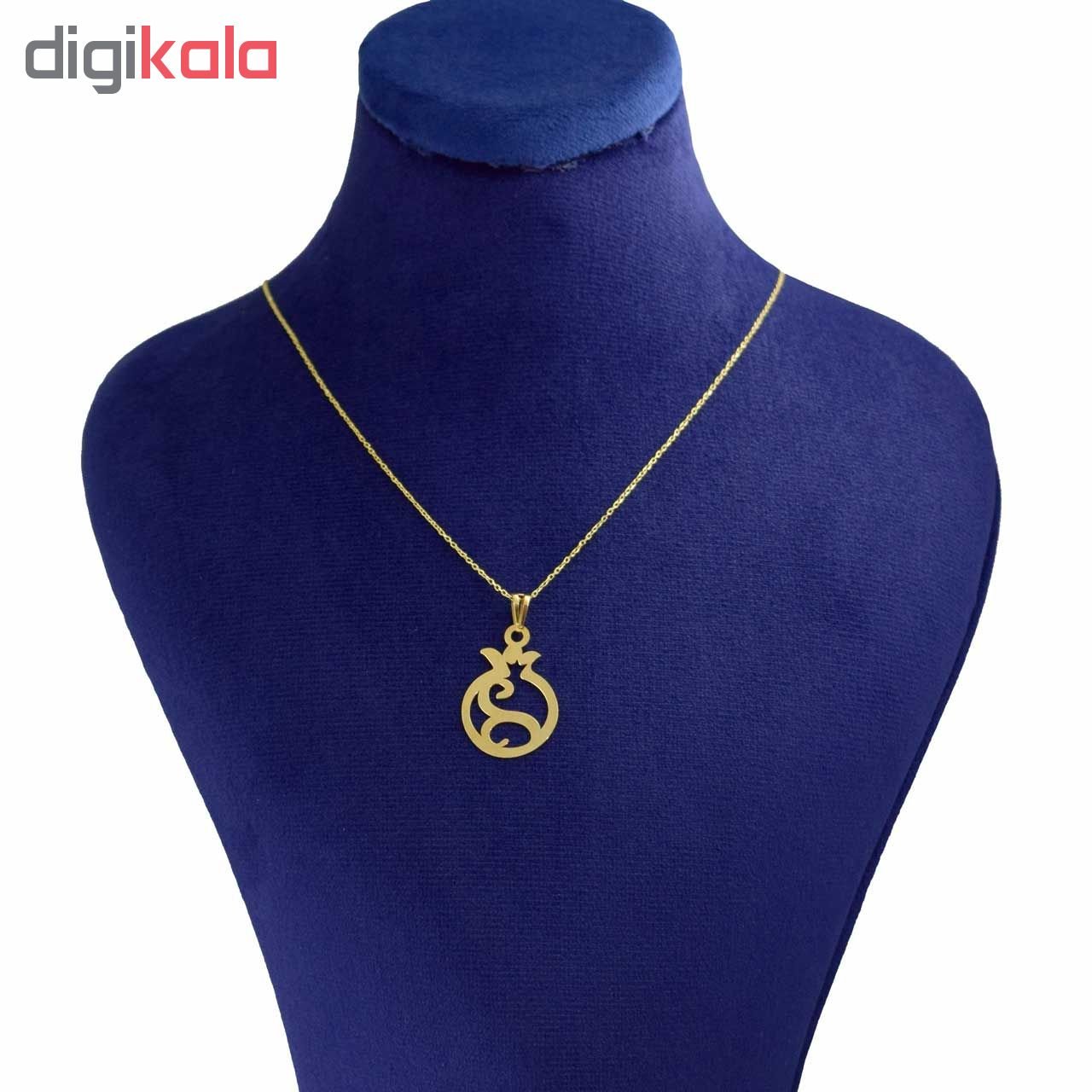 گردنبند طلا 18 عیار زنانه با زنجیر حلقه‌ای (فلامینگو) نیکان گلد مدل انار — تصویر 3 از 4