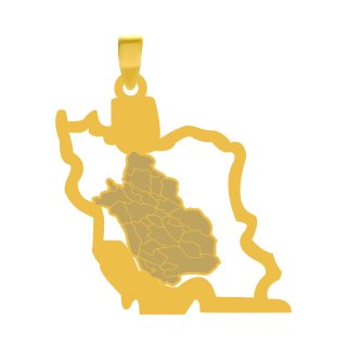 آویز گردنبند طلا 18 عیار بچگانه نیکان گلد طرح نقشه ایران نیمی از نقشه — تصویر 1 از 2
