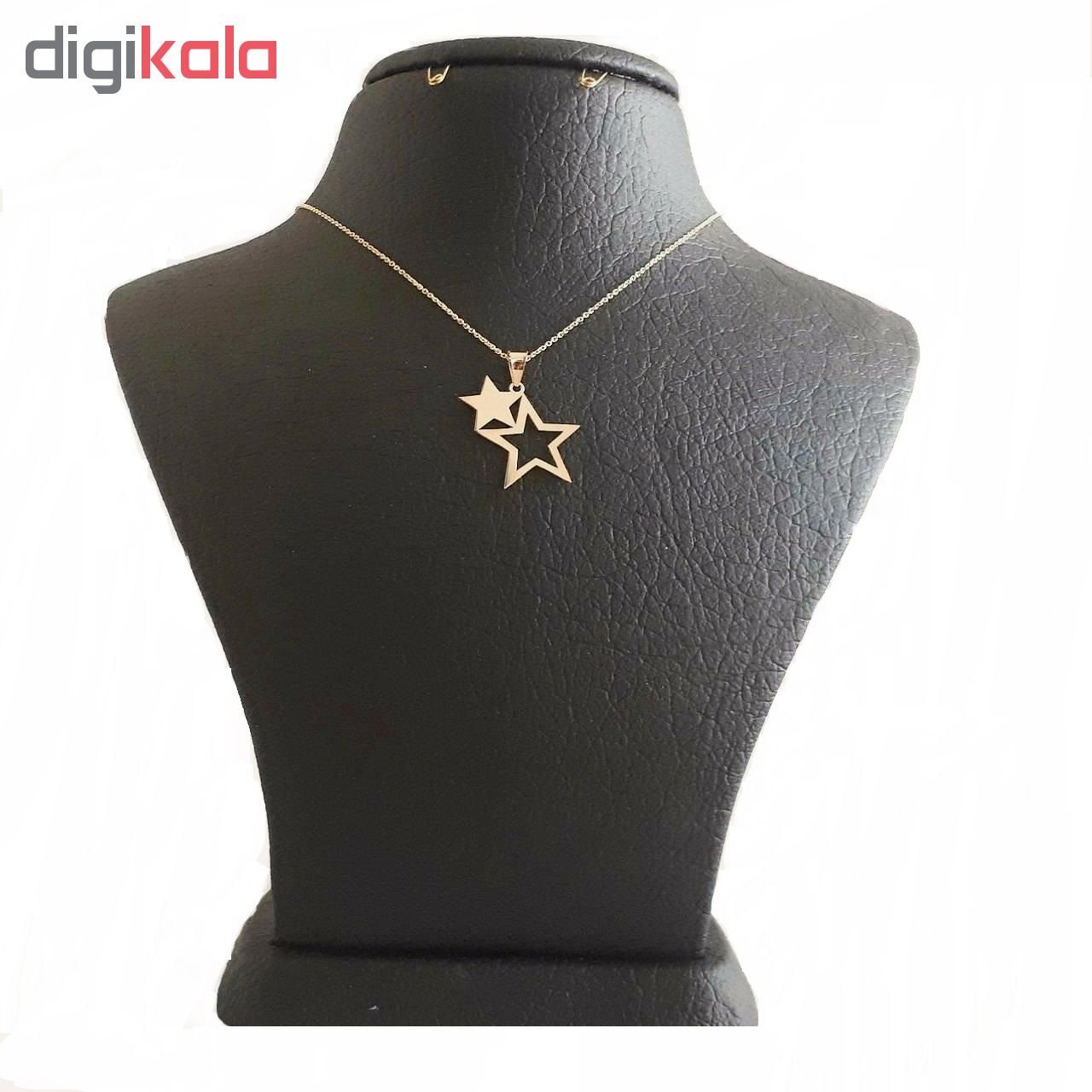 گردنبند طلا 18 عیار زنانه جواهری سالی طرح ستارگان مدل DJ831672 — تصویر 3 از 4
