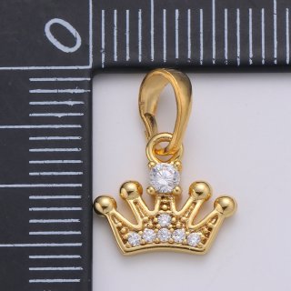 آویز گردنبند طلا 18 عیار زنانه قیراط طرح تاج کد GH2713 — تصویر 2 از 3
