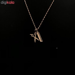 گردنبند طلا 18 عیار طرح شانه و قیچی مدل G100 — تصویر 5 از 5