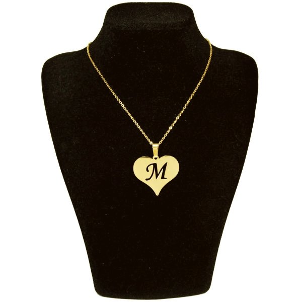 گردنبند طلا 18عیار زنانه طرح M کد UN0133 — تصویر 1 از 2