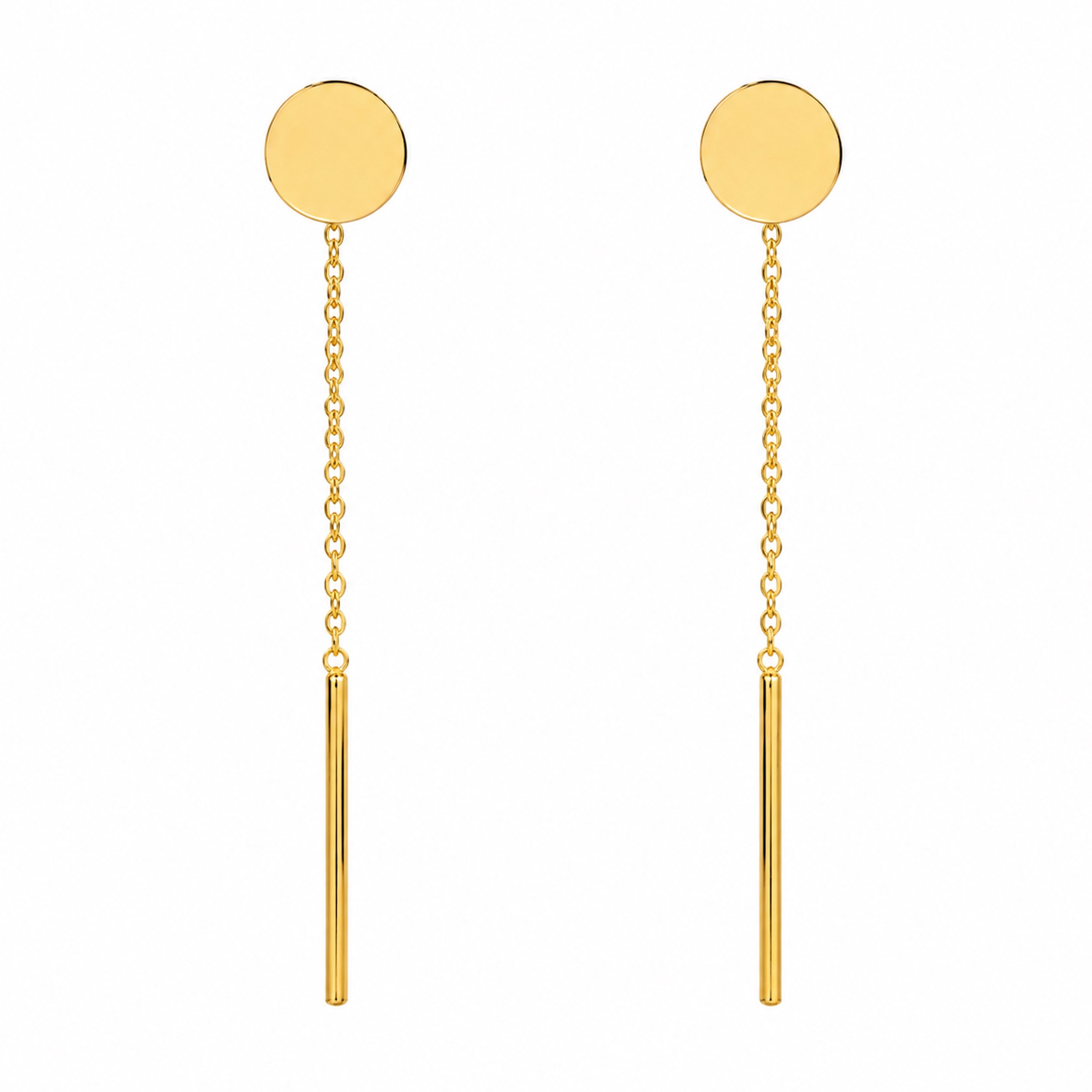 گوشواره بخیه‌ای طلا 18 عیار دخترانه نیکان گلد مدل NK223 — تصویر 1 از 2
