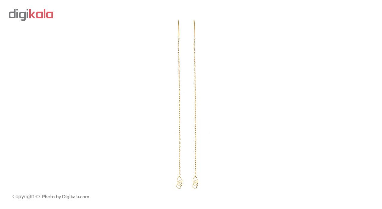 گوشواره طلا 18 عیار زنانه طرح قلب گالری ظهیرالدینی کد EL-003 — تصویر 5 از 6